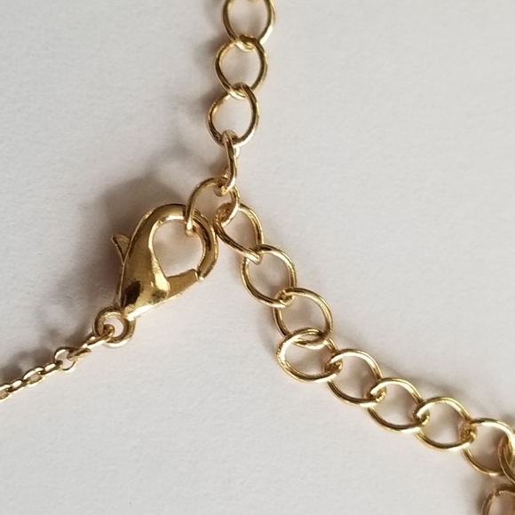 Evil eye hamsa hand Y necklace gold tone fine chain adjustable dainty - Picture 12 of 15